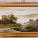 (K) Reinhardt István szép tájkép festménye 72x53 cm kerettel együtt fotó