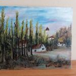 Falurészlet festmény 42x30 cm fotó