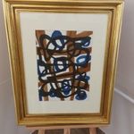 (K) Absztrakt festmény 56x70 cm kerettel (Farkasházy?) fotó
