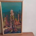 Festmény olaj farost 36x61 szignózott fotó