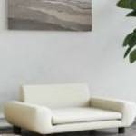 vidaXL krémszínű bársony kutyaágy 70 x 45 x 33 cm fotó