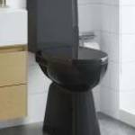 vidaXL fekete kerámia perem nélküli WC 7 cm extra magasság Soft Close fotó