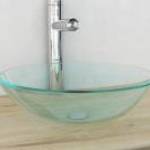 vidaXL 42 cm-es átlátszó edzett üveg mosdókagyló fotó