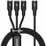 Baseus Rapid Series USB-C 3 az 1-ben kábel, Mikro USB / Lightning / USB-C, 20 W, 1, 5 m, fekete fotó