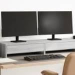 vidaXL szürke sonoma szerelt fa monitorállvány fiókokkal 100x27x15 cm fotó