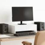 vidaXL fehér szerelt fa monitorállvány fiókokkal 50 x 27 x 15 cm fotó