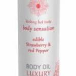Luxury body oil edible - Strawberry & Red Pepper 75ml fotó