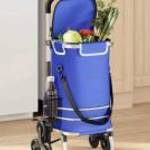 vidaXL Bevásárlókocsi Kézi Kék 47 x 39 x 100.5 cm Oxford szövet fotó