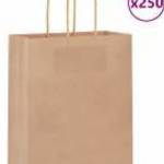 vidaXL 250 db barna papírzacskók fogantyúkkal 18x8x22 cm fotó