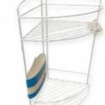 Fehér fém sarokpolc fürdőszobába – 3 szintes, 20, 5×20, 5×37 cm fotó