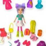Polly Pocket baba szett – Reggeli séta nyuszival és divatkiegészítőkkel, 7, 5 cm fotó