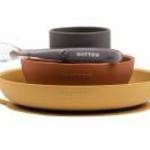 Nattou étkészlet szilikon 4 részes pohárral curry-terrakotta fotó