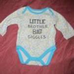 hosszú ujjú body 0-3 hó 56 - 62 cm Little Brother Big fotó