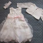 Csodaszép ünnepi babaruha boleróval és fejpánttal - 92-es fotó