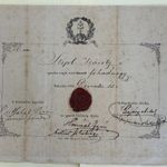 Honvédegylet főhadnagy igazoló levele 1867 Stipl (Stipely) Károly 1849-es szabadságharcos hadnagy fotó