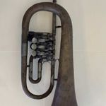 Mogyoróssy Hangszergyár 1892 réz trombita, szárnykürt, kornett jelzett kivehető fúvóka fotó