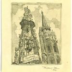 Tempinszky István (1907-1979), alkalmi grafika, Souvenir Budapest, 1964, rézkarc, a művész autográ fotó