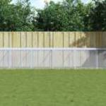 vidaXL világosszürke horganyzott acél tyúkketrec tetővel 603x98x90 cm fotó