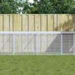 vidaXL világosszürke horganyzott acél tyúkketrec tetővel 403x98x90 cm fotó