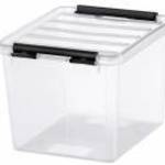 Mûanyag tárolódoboz, 3 liter, fekete fogantyúkkal, SMARTSTORE "Classic 3", átlátszó fotó