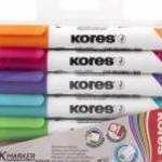 Tábla- és flipchart marker készlet, 3-5 mm, vágott, KORES "K-Marker XW2", 6 különbözõ szín fotó