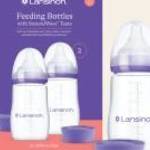 Lansinoh 2 db cumisüveg közepes folyású etetőcumival + 2 db fedéllel, 240 ml fotó