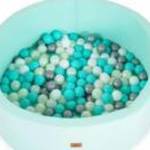 Moni Toys Labdamedence + Ajándék 200 db 5, 5 cm labdával - kék/türkiz - 90x30 cm fotó