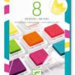 Kreatív eszközök - Nyomdapárna készlet, 8 pop szín - 8 ink pads and 1 cleaner - pop - Djeco fotó