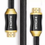 HDMI kábel, 4K, 1.5m, kompatibilis TV, Apple TV, Xbox, PS4, fekete-aranyszín fotó
