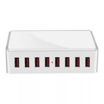 USB hálózati töltő, 8xUSB port, 40W gyorstöltés, fehér fotó