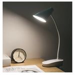 Asztali LED lámpa, csíptetős, állítható fényerő és színhőmérséklet, akkumulátor fotó