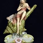 ANTIK SZECESSZIÓS ROYAL DUX PORCELÁN SZOBOR : AKT KAGYLÓN X ! fotó