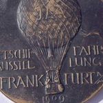 Elképesztő ritkaság, több mint 100 éves bronz plakett / 1909 Léghajó Kiállítás Frankfurt fotó