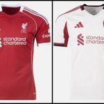 LIVERPOOL, 2025/26, hazai/idegenbeli/harmadik (SZOBOSZLAI, KERKEZ, M. SALAH) fotó