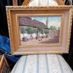 ANTIK OLAJ VÁSZON FESTMÉNY KERETBEN 40X50 CM fotó