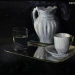 Czene Béla (1880-1944) CSENDÉLET KÁVÉS SZERVIZZEL fotó