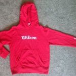 Szuper piros wilson kapucnis pulcsi (hoodie) rugalmas 152es méretben fotó