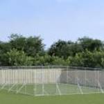 vidaXL ezüstszínű kültéri horganyzott acél kutyakennel 8 x 12 x 2 m fotó