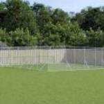 vidaXL ezüstszínű horganyzott acél kutyakennel tetővel 10x8x2, 5 m fotó