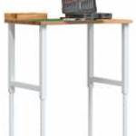 vidaXL világosbarna tömör tölgyfa munkapad 80 x 60 x (71, 5-98) cm fotó