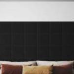 vidaXL 12 db fekete szövet fali panel 30 x 30 cm 1, 08 m² fotó
