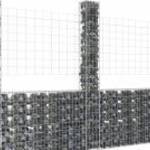 vidaXL U-alakú vas gabionkosár 3 oszloppal 260 x 20 x 200 cm fotó