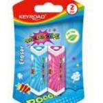 Radír, PVC mentes 2 db/bliszter Keyroad Kaleidoscope vegyes színek - KEYROAD fotó