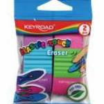 Radír, PVC mentes 2 db/bliszter Keyroad Elastic Touch vegyes színek - KEYROAD fotó