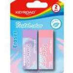 Radír, PVC mentes 2 db/bliszter Keyroad Pastel Color vegyes színek - KEYROAD fotó