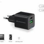 Conceptronic telefon töltő adapter - ALTHEA15B (USB-C+USB-A, 20W, fekete) - CONCEPTRONIC fotó