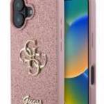Guess GUHCP16SHG4SGP Fixed Glitter Big 4G keménytok iPhone 16 - rózsaszín fotó
