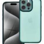 Szilikon telefonvédő (ütésállóság, akril hátlap, kameravédő) SÖTÉTZÖLD Apple iPhone 15 Pro Max - gig fotó