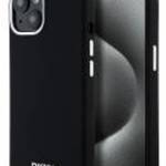 DKNY DKHMP15SSMCHLK Liquid Silicone Small Metal Logo MagSafe-kompatibilis tok iPhone 15 - fekete fotó