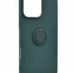 Szilikon telefonvédő (tartógyűrű, mikrofiber plüss belső, mágneses, kameravédő) SÖTÉTZÖLD Apple iPho fotó